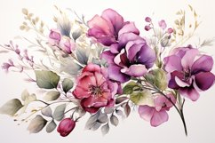 Watercolor Flowers Bouquets, illustration Background Product Image 1