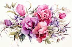Watercolor Flowers Bouquets, illustration Background Product Image 1