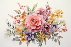 Watercolor Flowers Bouquets, illustration Background Product Image 1