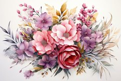Watercolor Flowers Bouquets, illustration Background Product Image 1