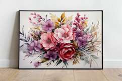 Watercolor Flowers Bouquets, illustration Background Product Image 2