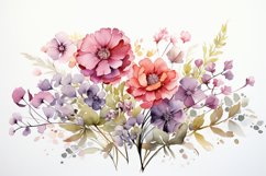 Watercolor Flowers Bouquets, illustration Background Product Image 1