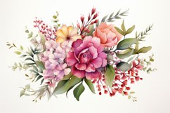 Watercolor Flowers Bouquets, illustration Background Product Image 1