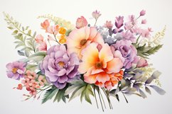 Watercolor Flowers Bouquets, illustration Background Product Image 1