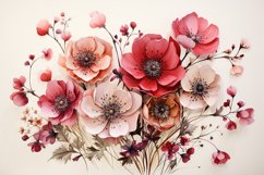Watercolor Flowers Bouquets, illustration Background Product Image 1