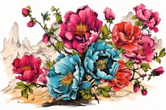 Watercolor Flowers Bouquets, illustration Background Product Image 1