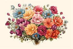 Watercolor Flowers Bouquets, illustration Background Product Image 1