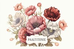 Watercolor Flowers Bouquets, illustration Background Product Image 1