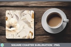 GorgeousWatercolor Flowers Square Coaster design.
