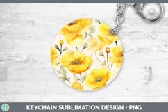 GorgeousWatercolor Flowers Keychain design.