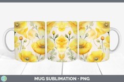 GorgeousWatercolor Flowers Mug Wrap design.