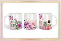 Watercolor flowers butterfly Coffee Mug Product Image 1