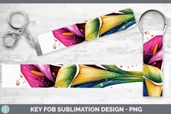GorgeousWatercolor Flowers Key Fob design.