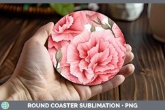 GorgeousWatercolor Flowers Round Coaster design.