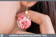 GorgeousWatercolor Flowers Round Earrings design.