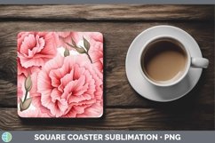GorgeousWatercolor Flowers Square Coaster design.