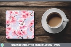 GorgeousWatercolor Flowers Square Coaster design.
