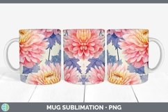 GorgeousWatercolor Flowers Mug Wrap design.