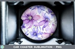 GorgeousWatercolor Flowers Car Coaster design.