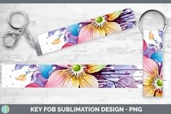 GorgeousWatercolor Flowers Key Fob design.