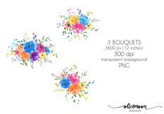watercolor floral clipart bouquets