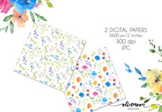 watercolor floral frames wedding clipart