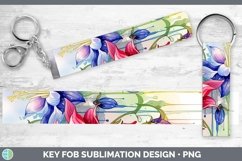 GorgeousWatercolor Flowers Key Fob design.