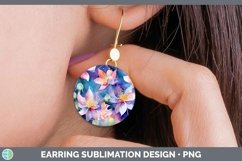 GorgeousWatercolor Flowers Round Earrings design.