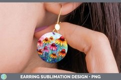 GorgeousWatercolor Flowers Round Earrings design.