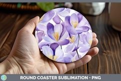 GorgeousWatercolor Flowers Round Coaster design.