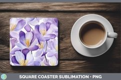 GorgeousWatercolor Flowers Square Coaster design.
