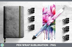 GorgeousWatercolor Flowers Pen Wrap design.