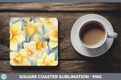 GorgeousWatercolor Flowers Square Coaster design.