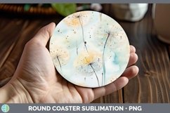 GorgeousWatercolor Flowers Round Coaster design.
