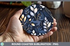 GorgeousWatercolor Flowers Round Coaster design.