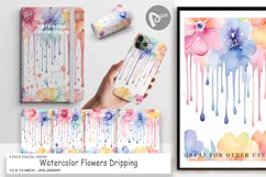 Digital Paper Watercolor Flower Drip Product Image 1