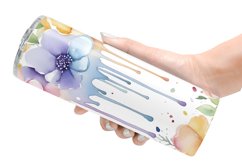 Watercolor Flowers Dripping Tumbler Sublimation Wrap Product Image 6
