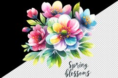 Watercolor flowers floral arrangement Spring Blossoms greeting quote print 20 oz tumbler skinny mug wrap clipart t-shirt sublimation printable design