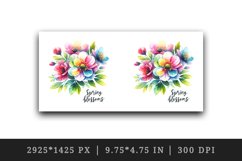 Watercolor flowers floral arrangement Spring Blossoms greeting quote print 20 oz tumbler skinny mug wrap clipart t-shirt sublimation printable design