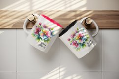 Watercolor flowers floral arrangement Spring Blossoms greeting quote print 20 oz tumbler skinny mug wrap clipart t-shirt sublimation printable design