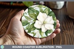 GorgeousWatercolor Flowers Round Coaster design.