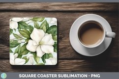 GorgeousWatercolor Flowers Square Coaster design.