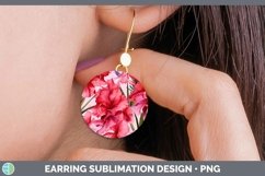 GorgeousWatercolor Flowers Round Earrings design.