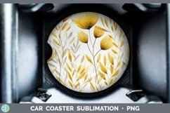 GorgeousWatercolor Flowers Car Coaster design.