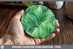 GorgeousWatercolor Flowers Round Coaster design.