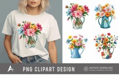 Watercolor Flowers in Water Jug Clipart Product Image 1