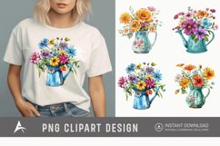 Watercolor Flowers in Water Jug Clipart Product Image 1
