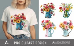 Watercolor Flowers in Water Jug Clipart Product Image 1
