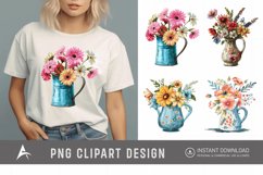 Watercolor Flowers in Water Jug Clipart Product Image 1