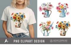 Watercolor Flowers in Water Jug Clipart Product Image 1